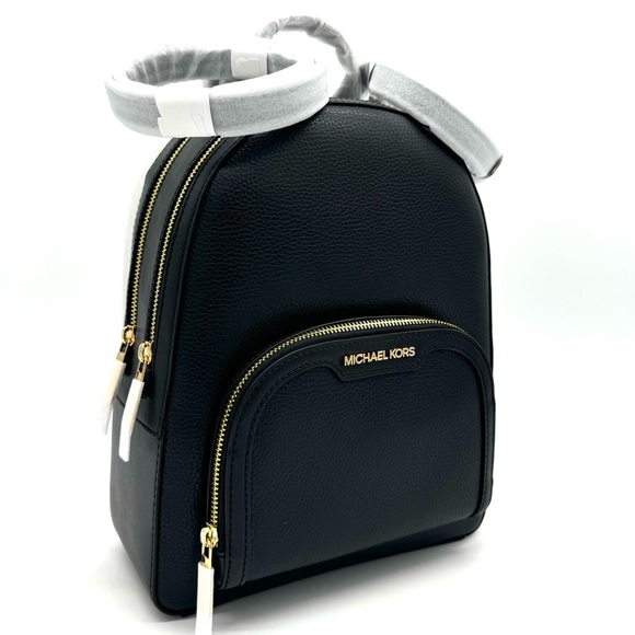 Michael Kors Medium Jaycee Backpack Black/Gold - Picture 3 of 12